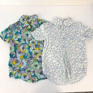 Rockets of Awesome Set of 2 Short Sleeve Button Down Top Shirt Kids Boys Size 4